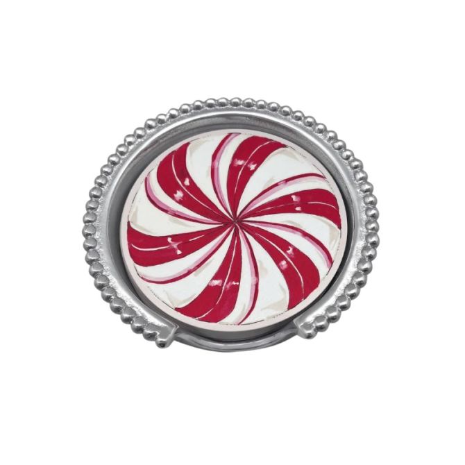 Mariposa Peppermint Candy Beaded Coaster Set