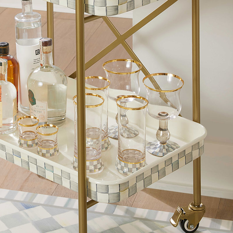 MacKenzie-Childs Sterling Check Hiballs, Set of 2