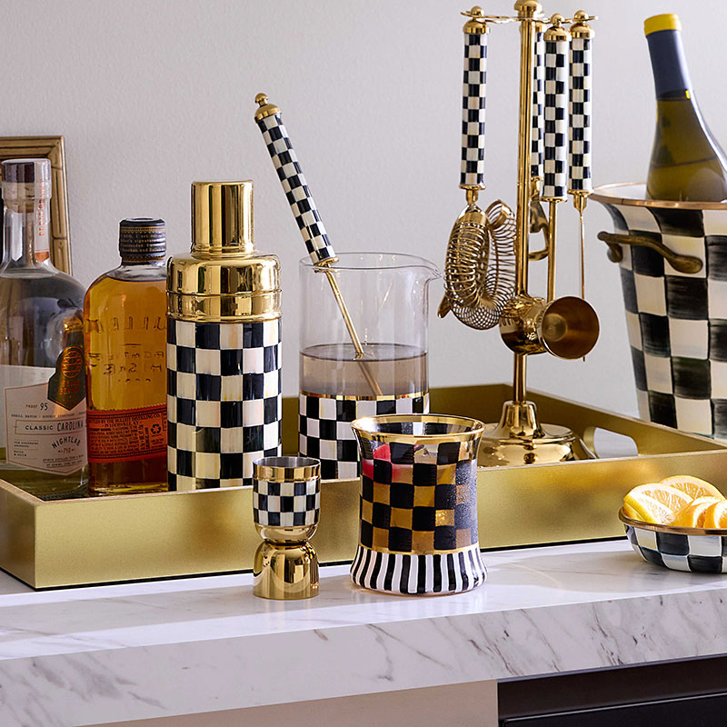 MacKenzie-Childs Courtly Check Mixing Glass