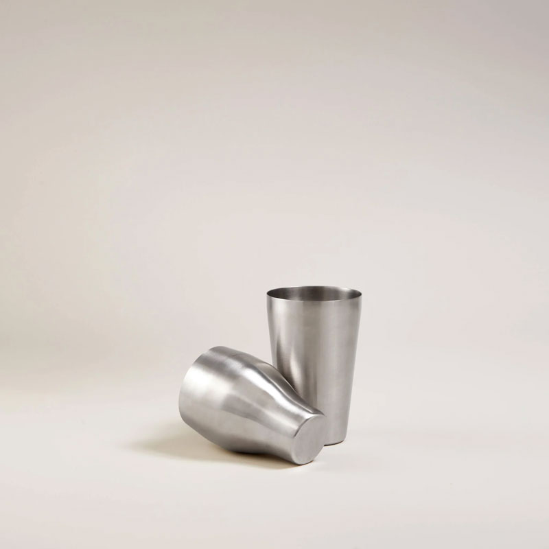 Simon Pearce Westport Stemless Martini Glass and Shaker Gift Set