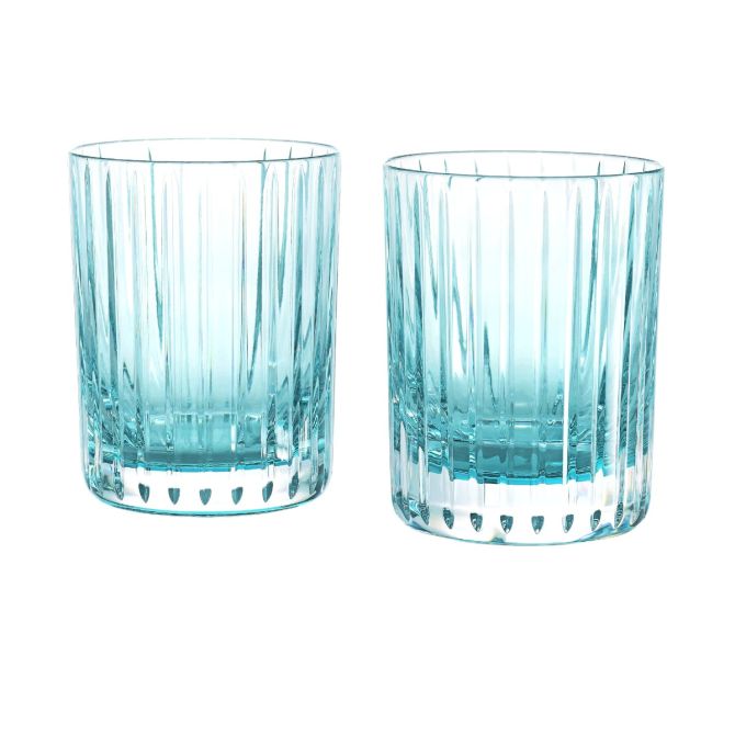 Baccarat Harmonie Colors Of Joy Pastel Set of Two Tumbers, Turquoise