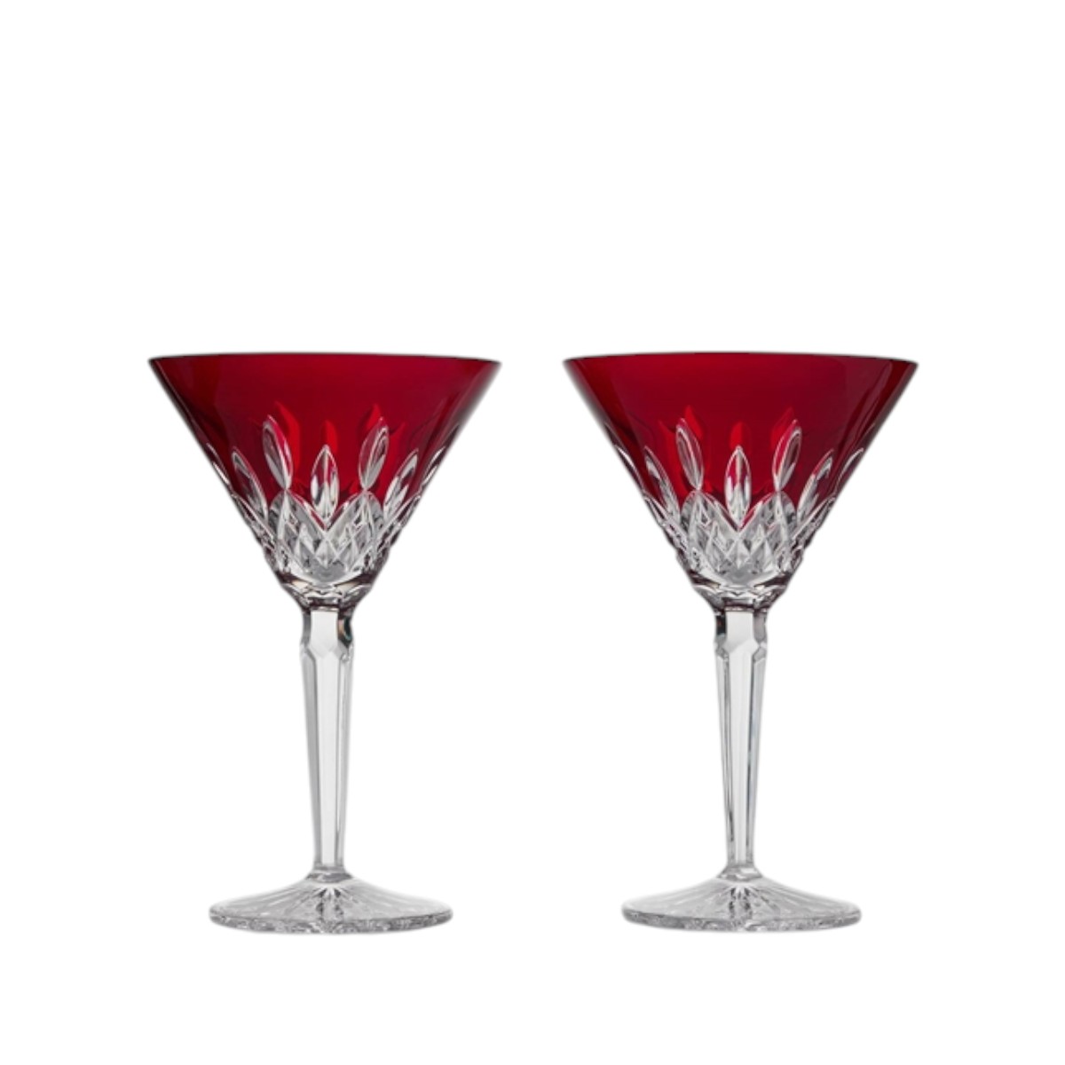 Waterford Lismore Red Martini Glasses, Set of 2