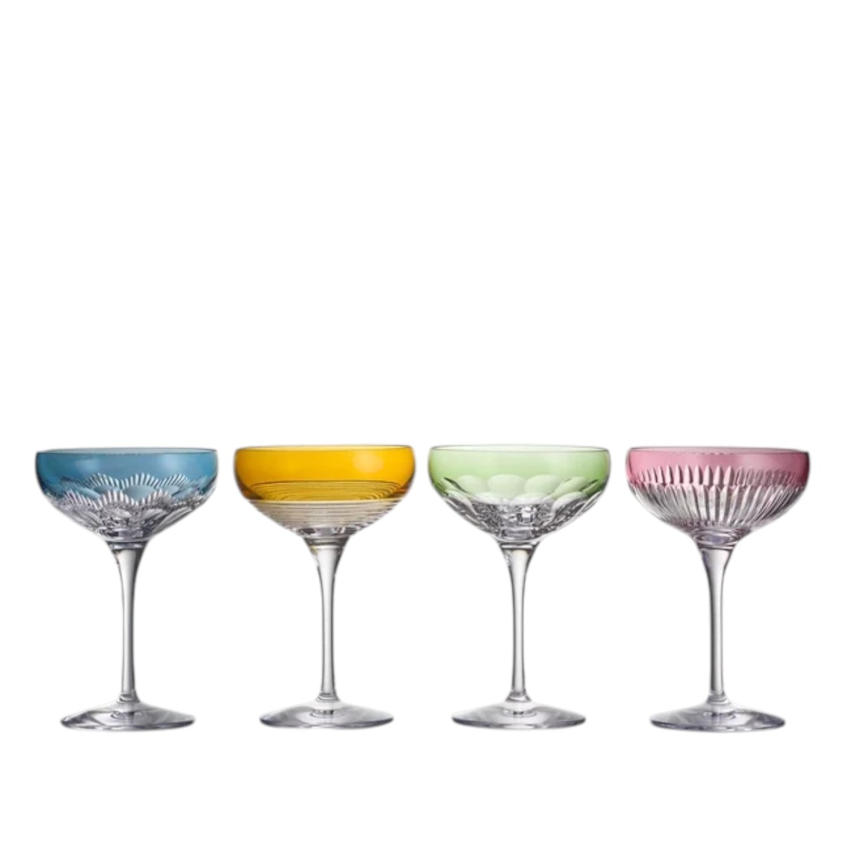 Waterford Mixology Color Coupes, Mixed Set of 4