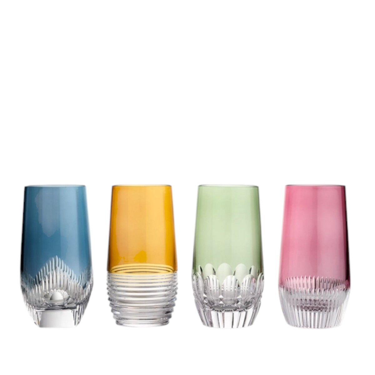Waterford Mixology Color Highballs, Mixed Set of 4