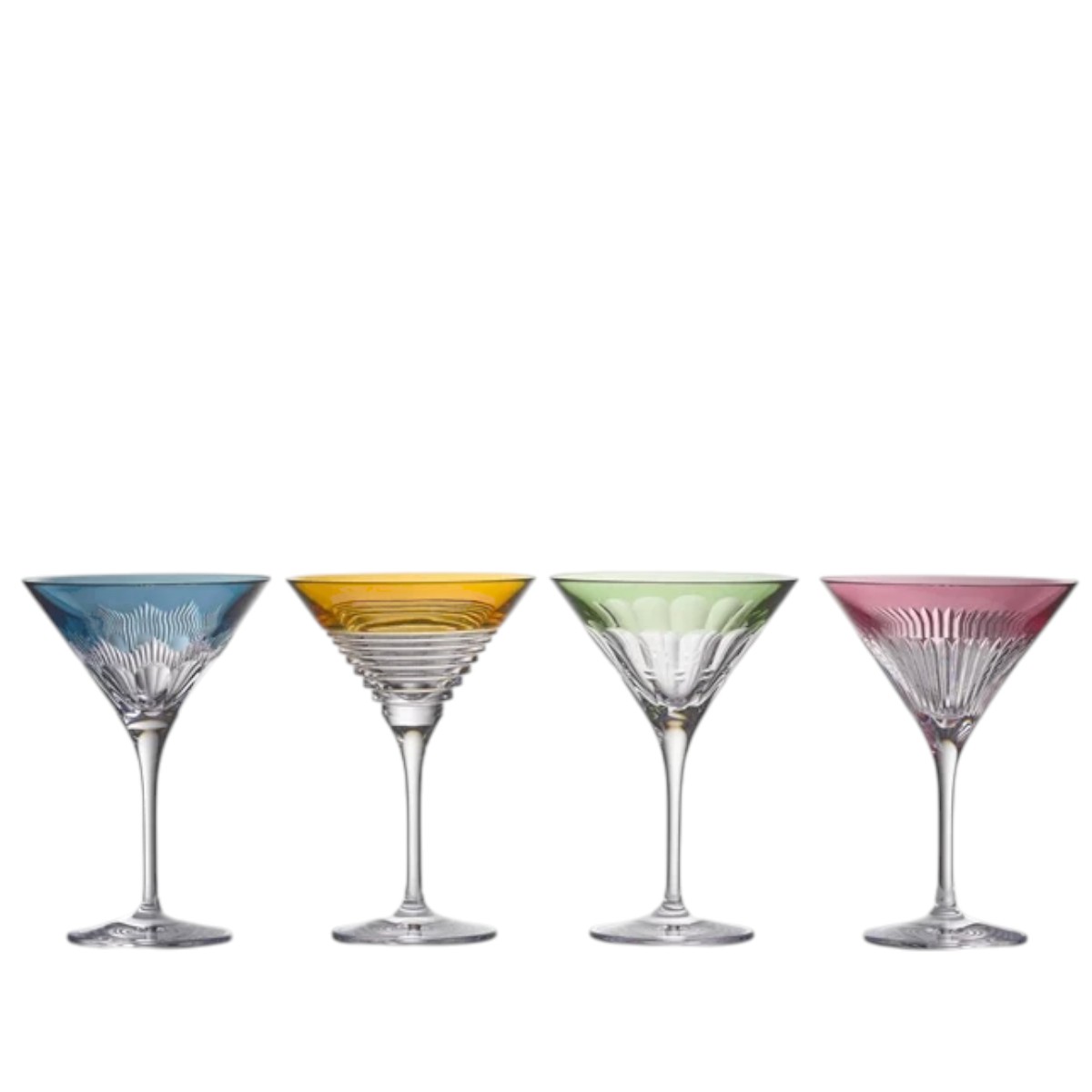Waterford Mixology Color Martinis, Mixed Set of 4