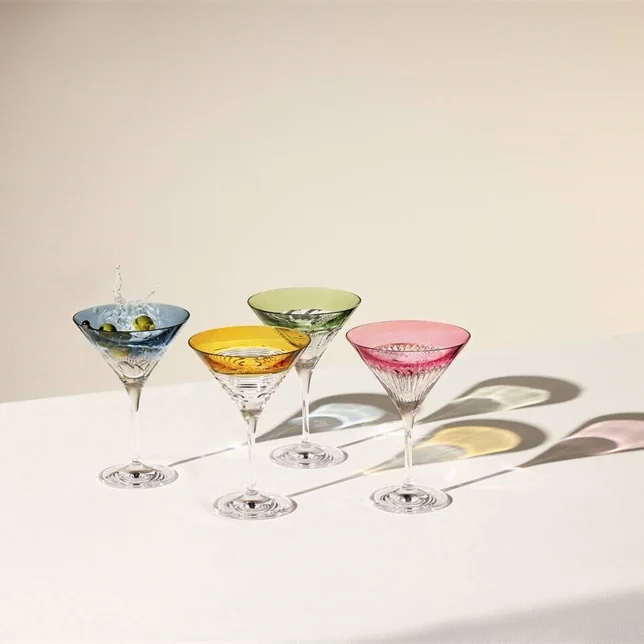 Waterford Mixology Color Martinis, Mixed Set of 4