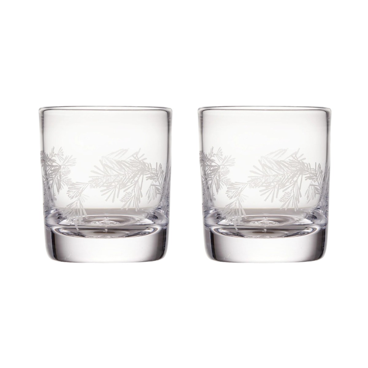 Simon Pearce Engraved Pine Ascutney Double Old Fashioned, Set of 2
