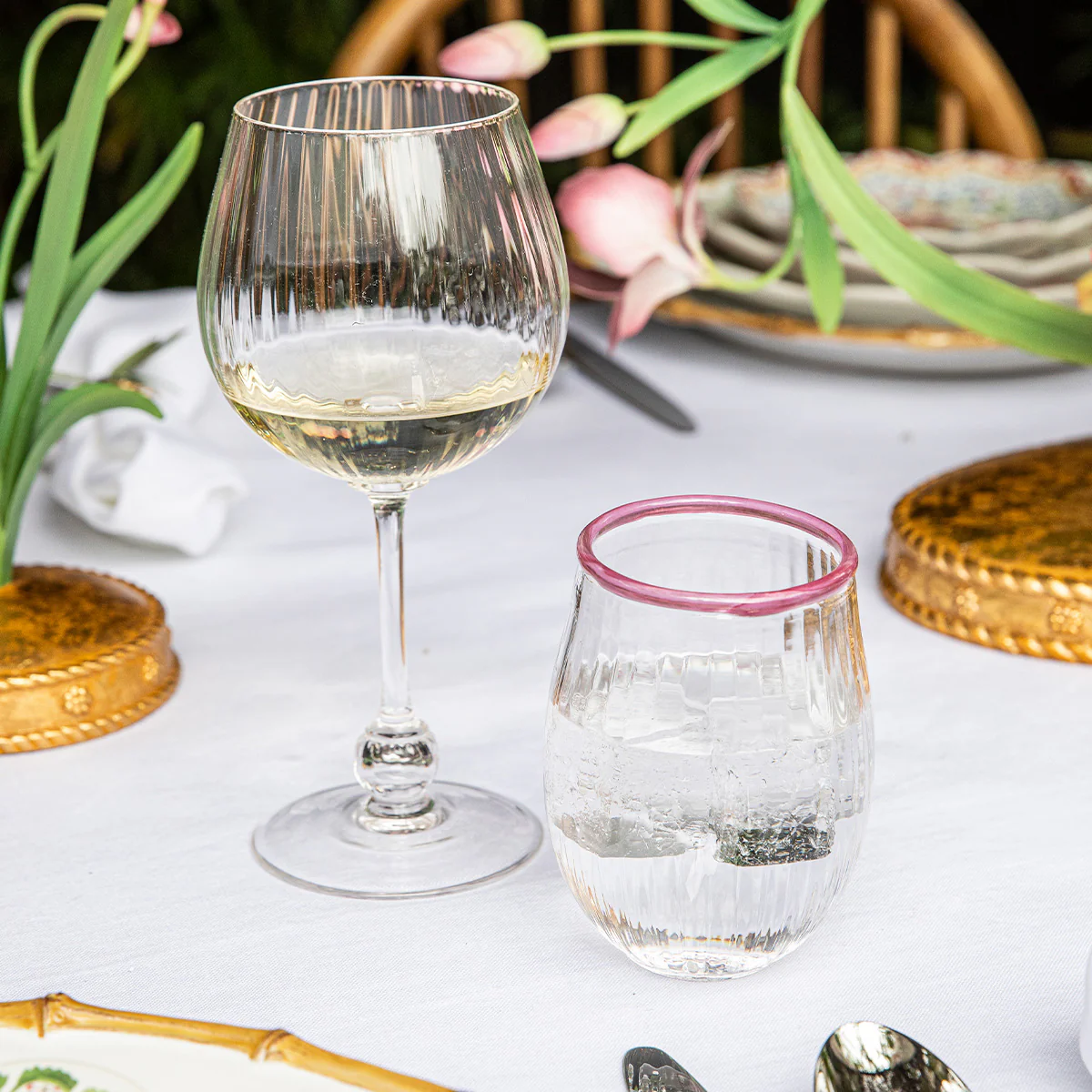 Juliska Stemless Wine Glass, Blush