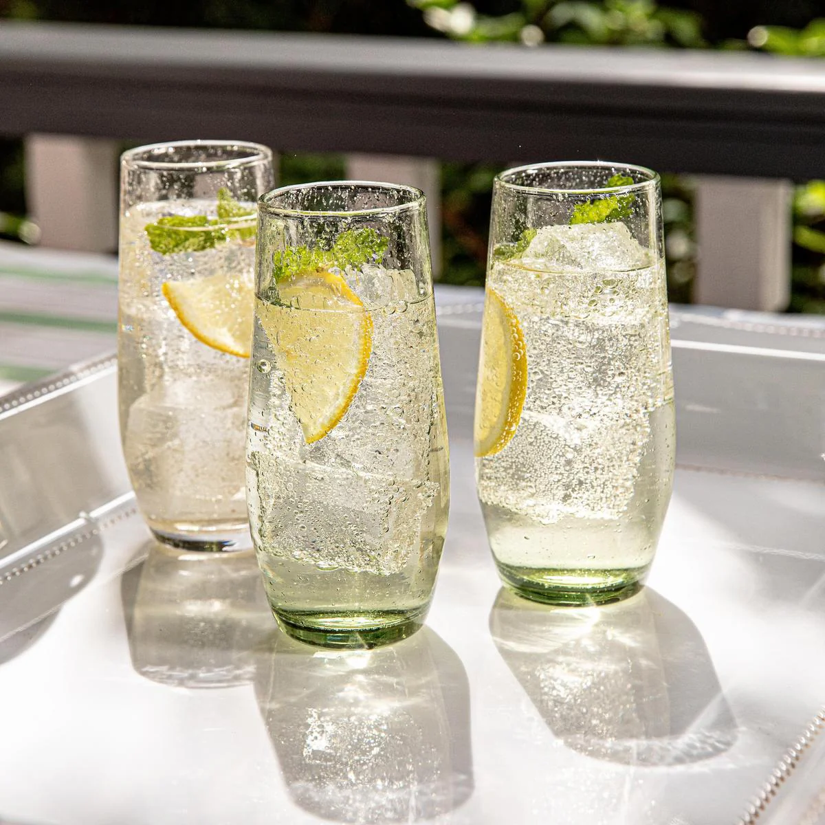 Juliska Provence Stemless Glass Flute, Basil