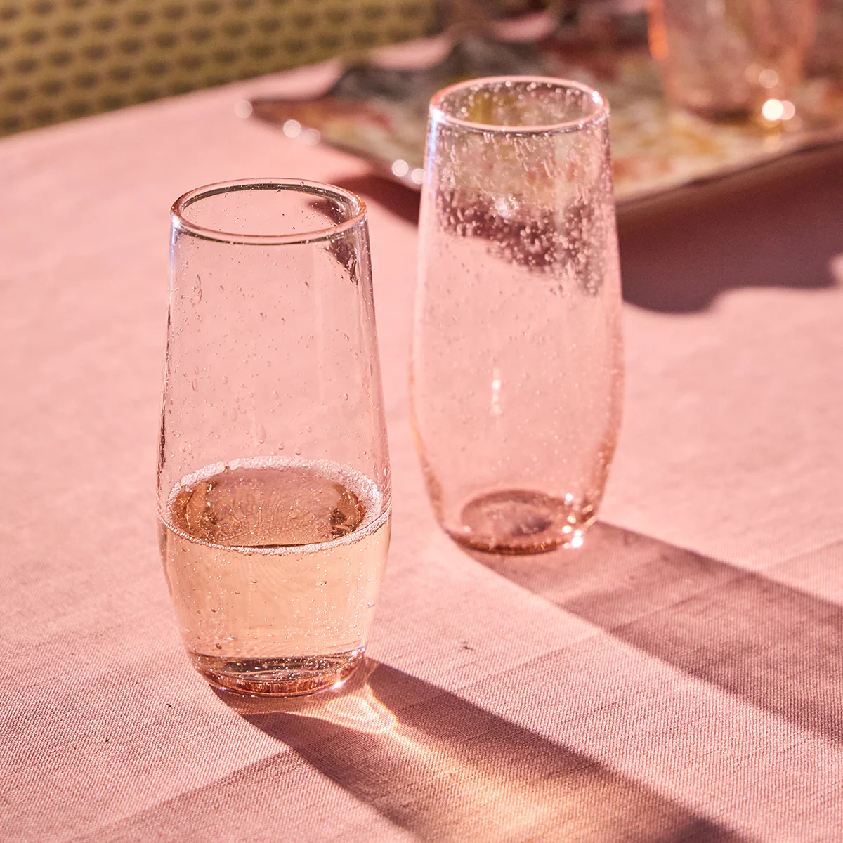 Juliska Provence Stemless Glass Flute, Blush