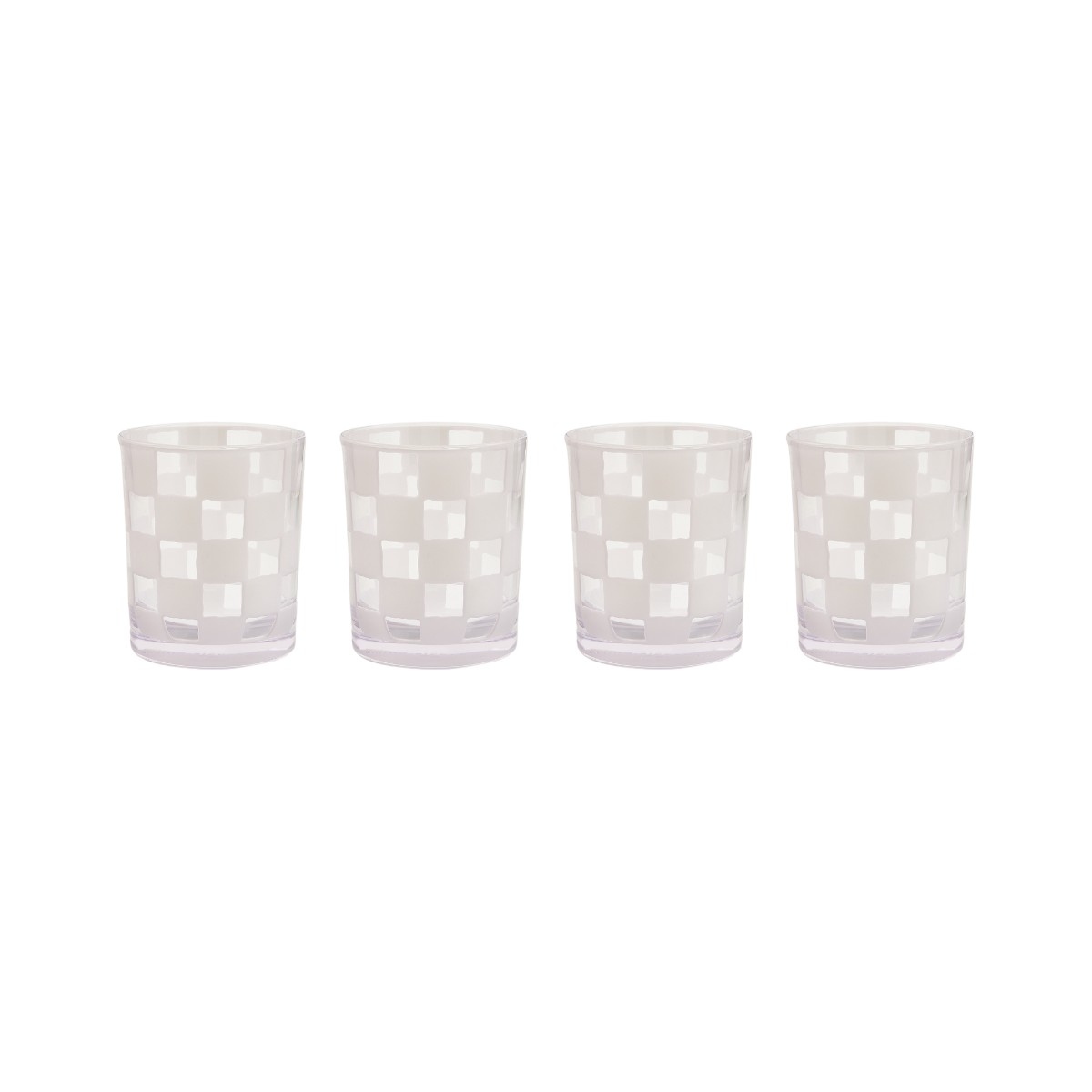 MacKenzie-Childs Set of 4 Acrylic Tumblers, White