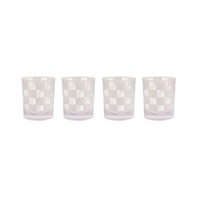 MacKenzie-Childs Set of 4 Acrylic Tumblers, White