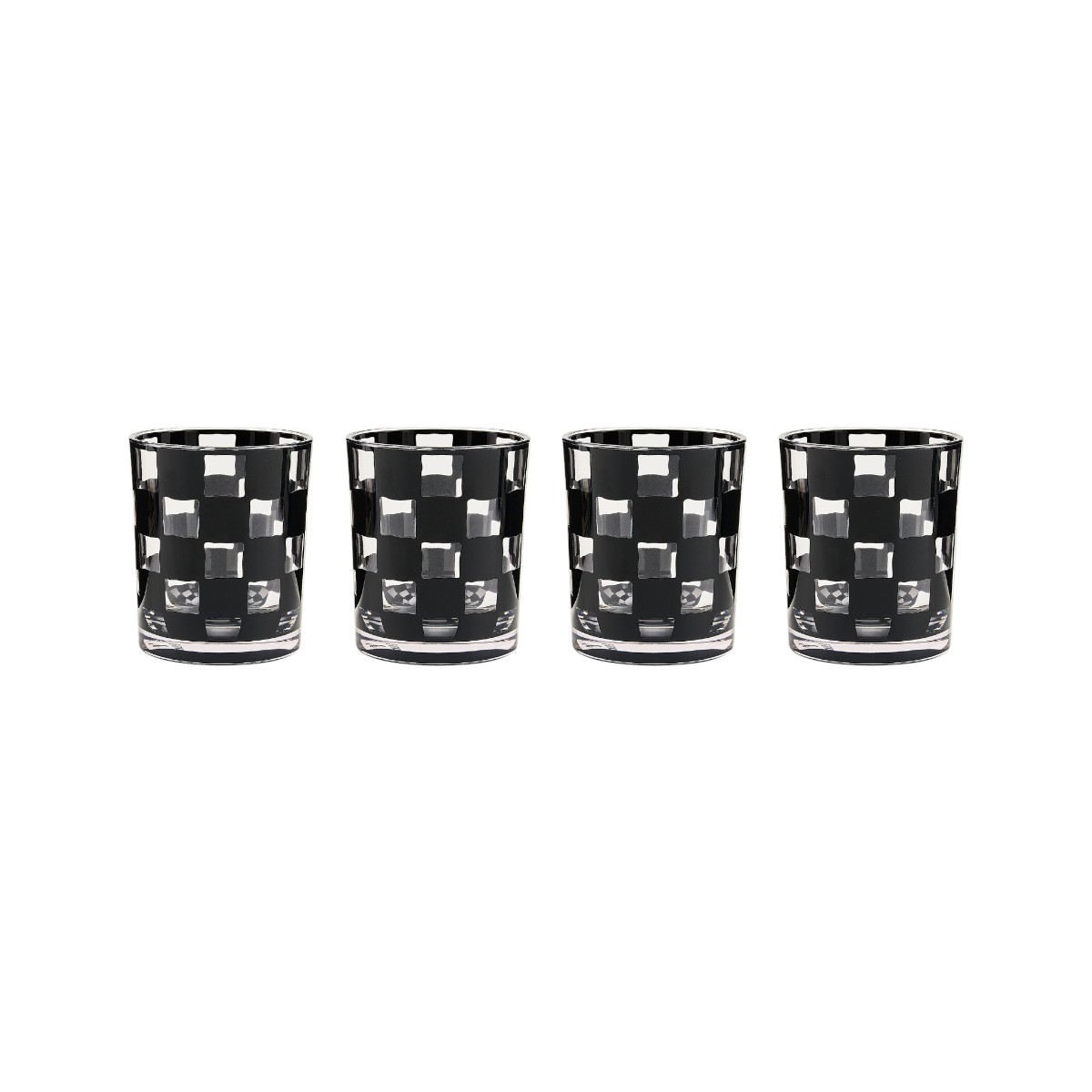 MacKenzie-Childs Set of 4 Acrylic Tumblers, Black