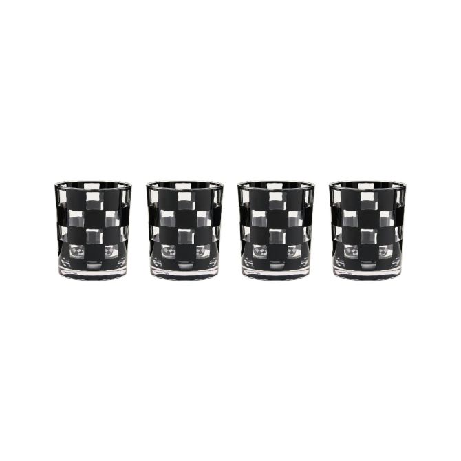 MacKenzie-Childs Set of 4 Acrylic Tumblers, Black