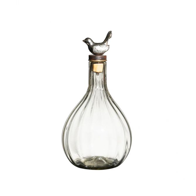 Jan Barboglio Vuelo Ribbed Glass Decanter