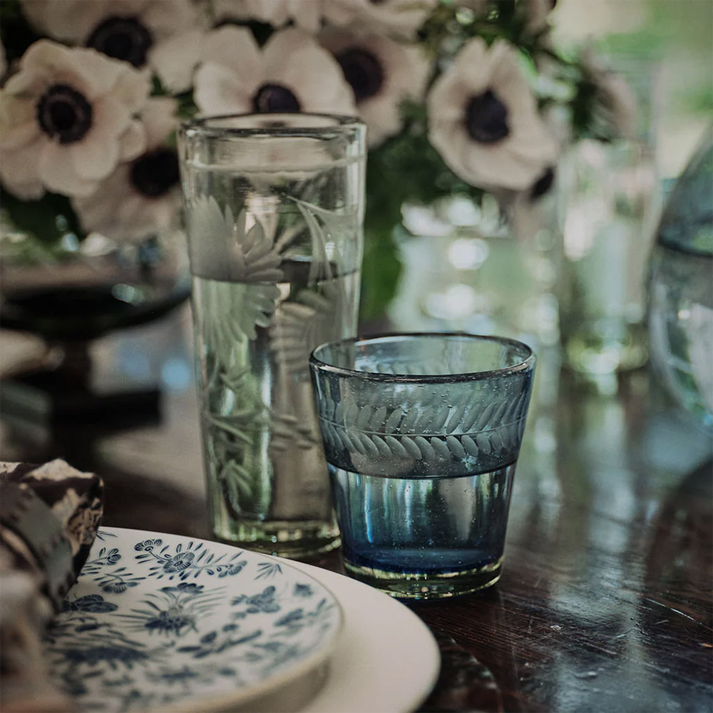 Jan Barboglio Celeste Double Old Fashioned Glass, Blue