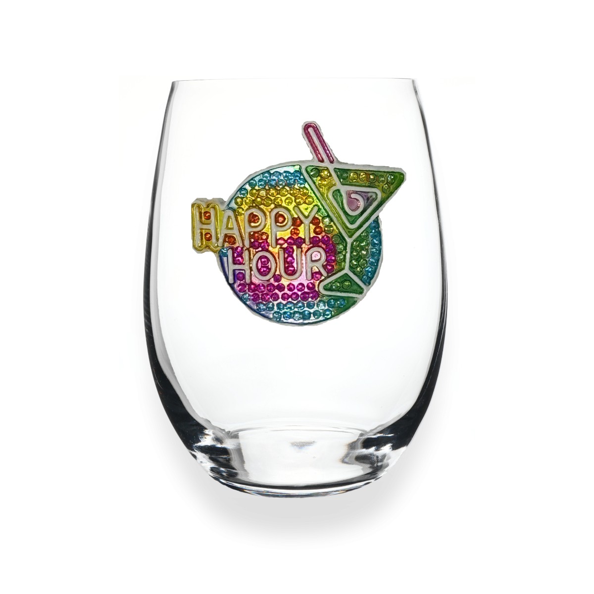 The Queens' Jewels Happy Hour Stemless Wine Glass
