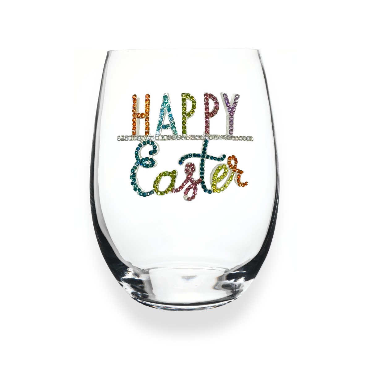 The Queens' Jewels Happy Easter Stemless Wine Glass