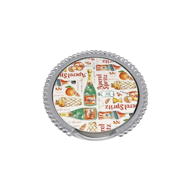 Mariposa Orange and Aperol Spritz Beaded Coaster Set