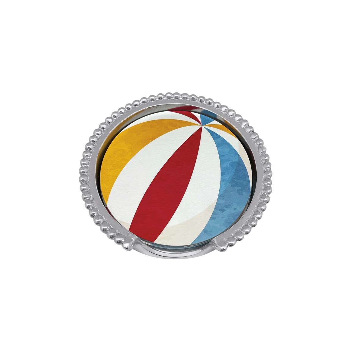 Mariposa Beach Ball and Stripe Beaded Coaster Set
