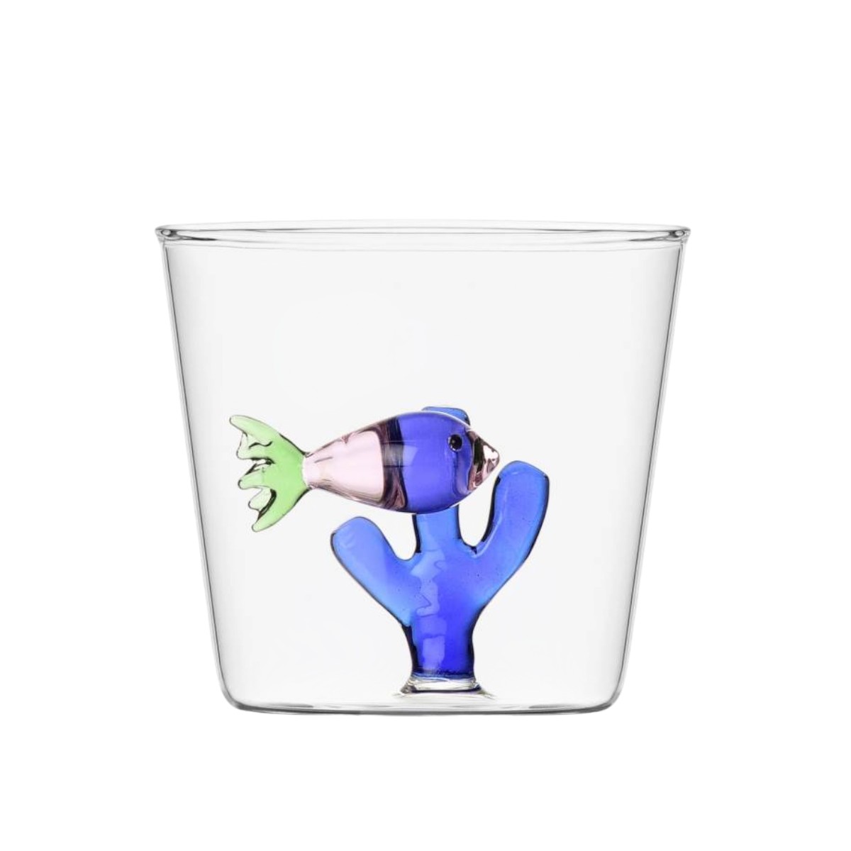 Ichendorf Pink Fish Blue Seaweed Tumbler Glass