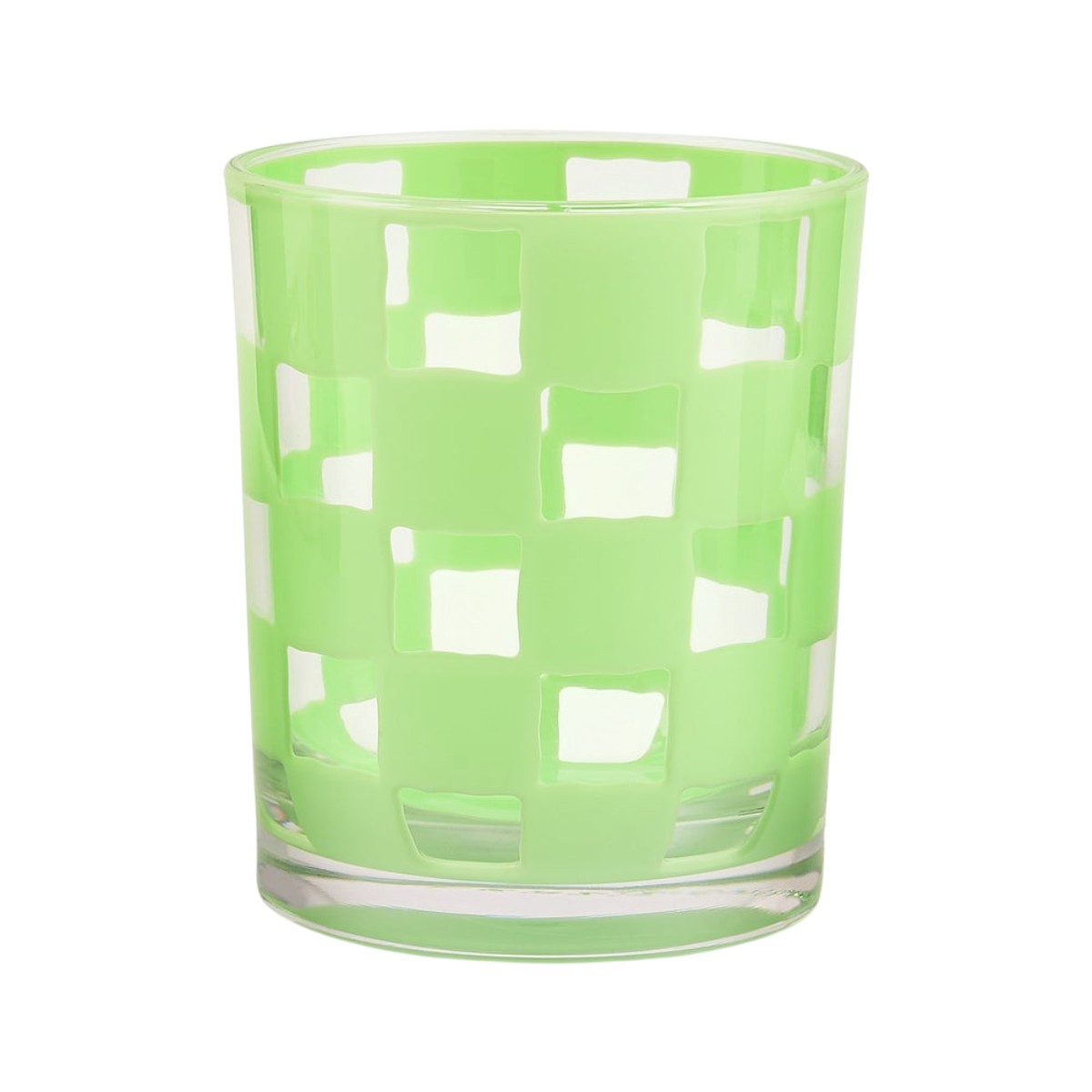 MacKenzie-Childs Green Check Acrylic Tumblers, Set of 4