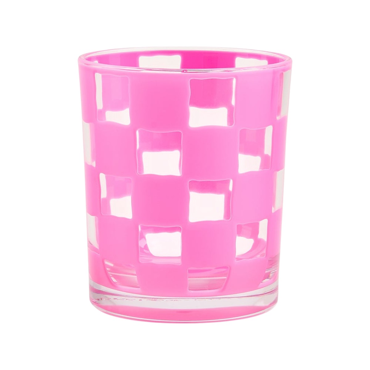 MacKenzie-Childs Pink Check Acrylic Tumblers, Set of 4