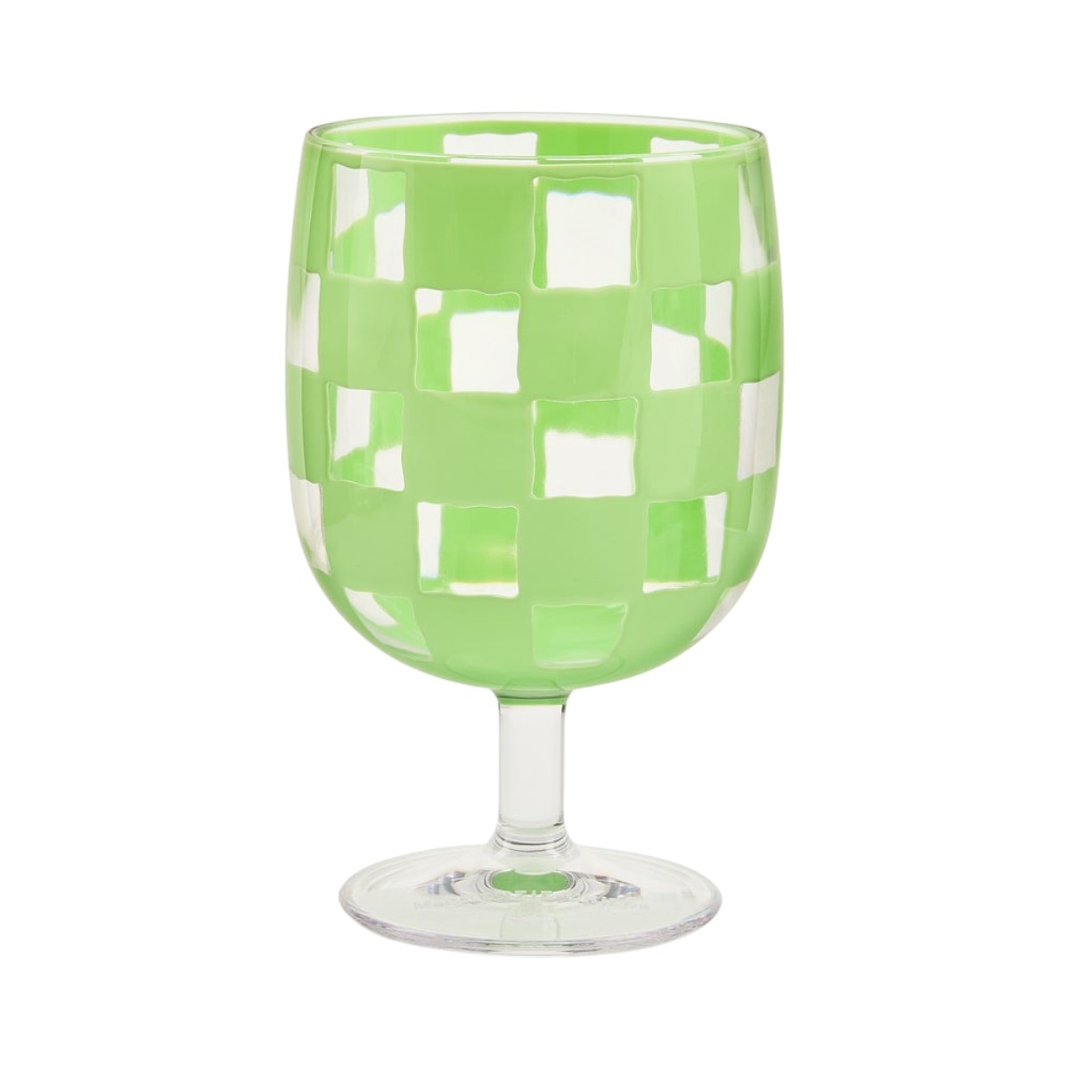 MacKenzie-Childs Green Check Acrylic Water Goblets, Set of 4