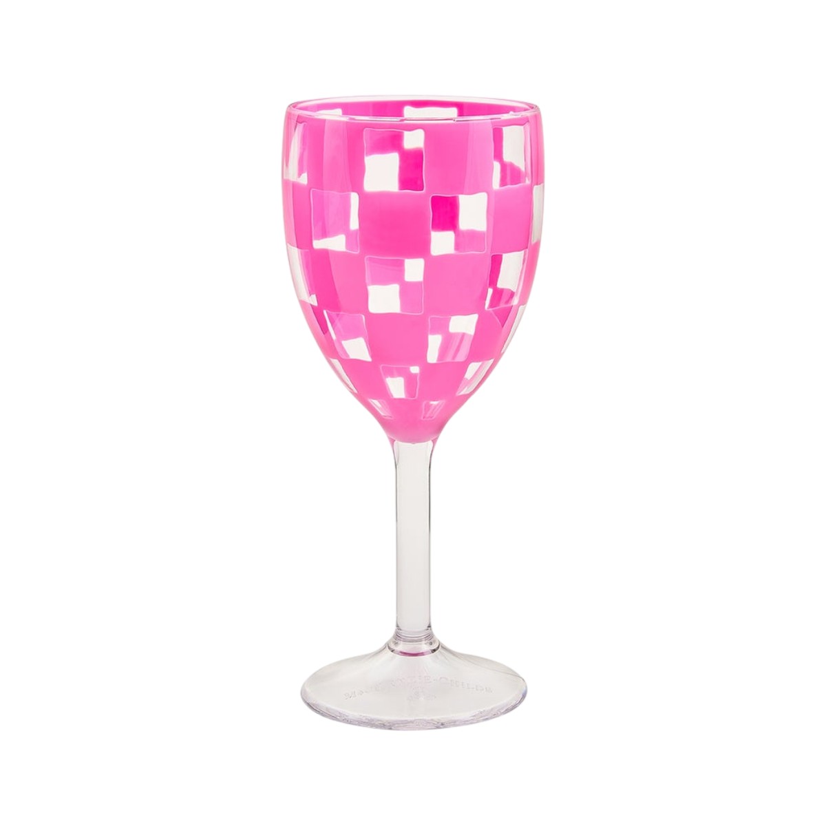 MacKenzie-Childs Pink Check Acrylic Water Goblets, Set of 4