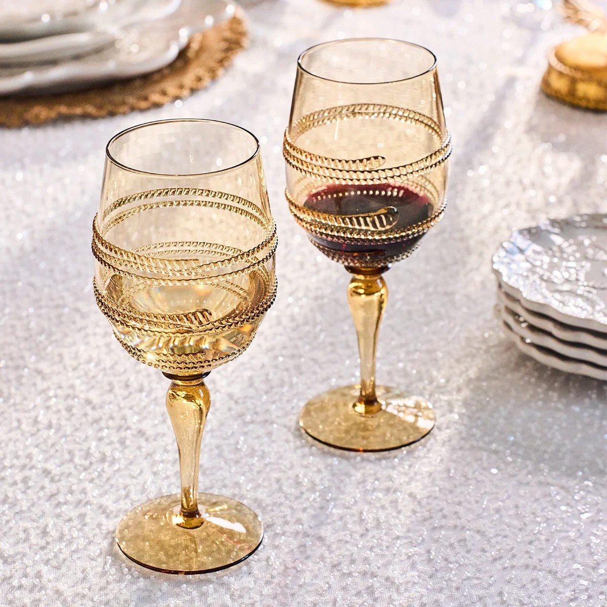 Juliska Ella Wine Glass, Amber