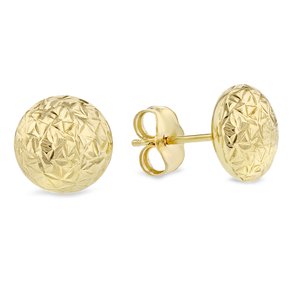 14K Yellow Gold Flat Diamondcut Ball Stud Earrings Borsheims
