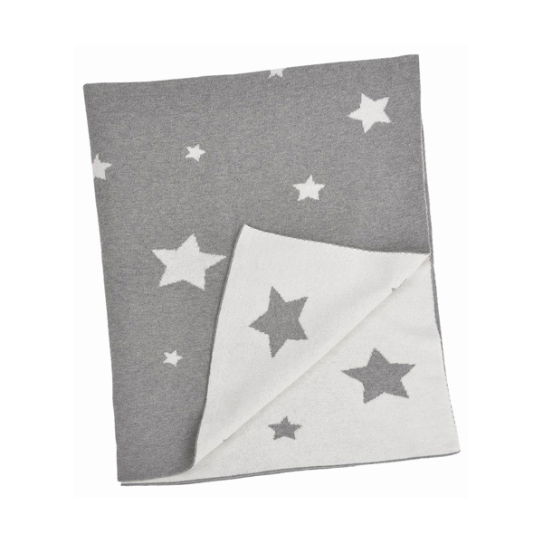Merben Grey Multi Star Cotton Baby Blanket Borsheims