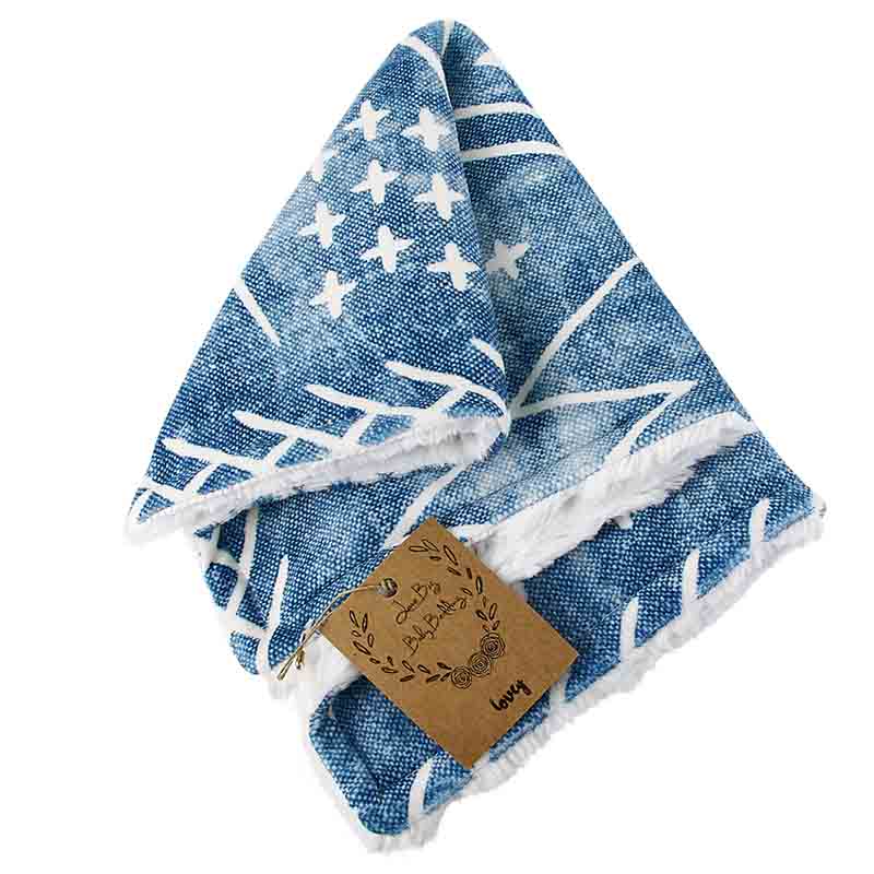 Love Bug Baby Blue and White Lovey Blanket