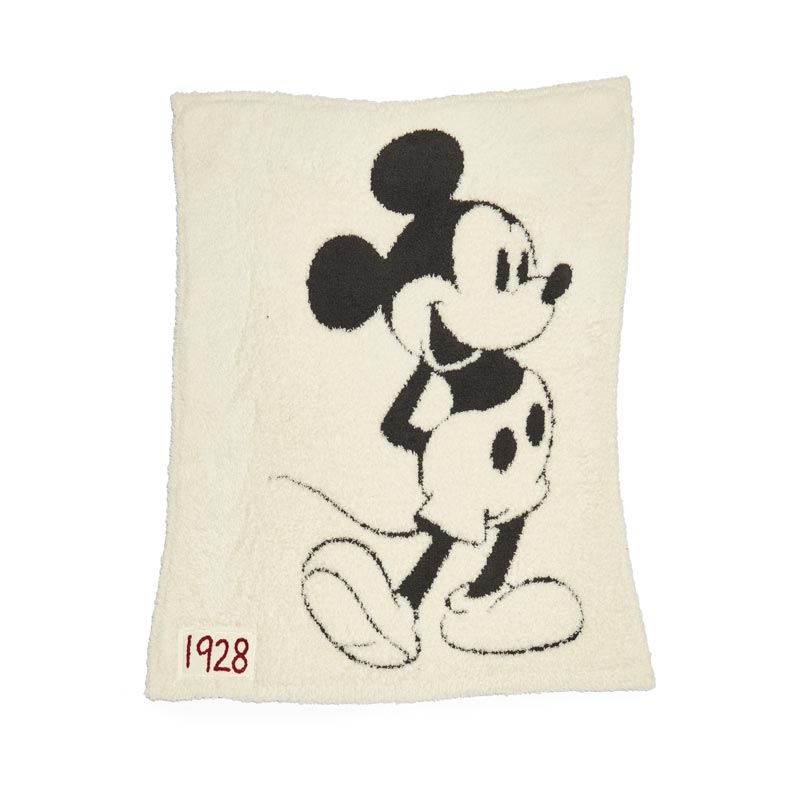 Barefoot Dreams The CozyChic Classic Disney Mickey Mouse Baby Blanket, Cream
