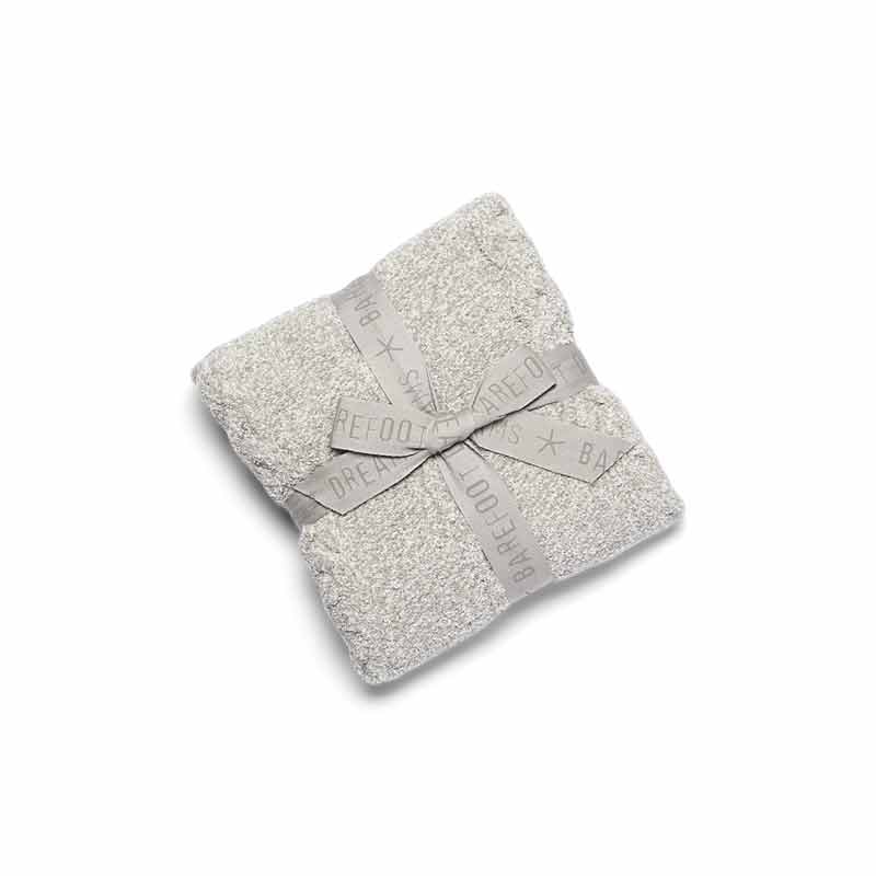 Barefoot Dreams CozyChic Heathered Cable Baby Blanket, Heathered Dove