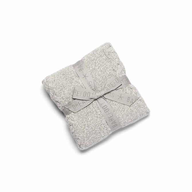 Barefoot Dreams CozyChic Heathered Cable Baby Blanket, Heathered Dove Grey