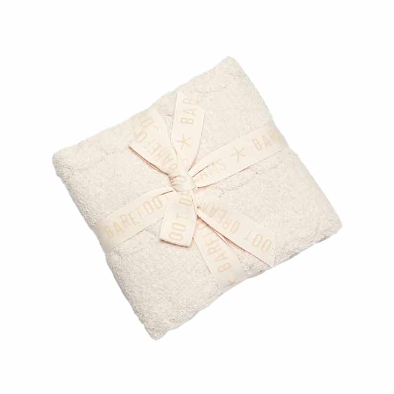 Barefoot Dreams CozyChic Heathered Cable Baby Blanket, Heathered Pink