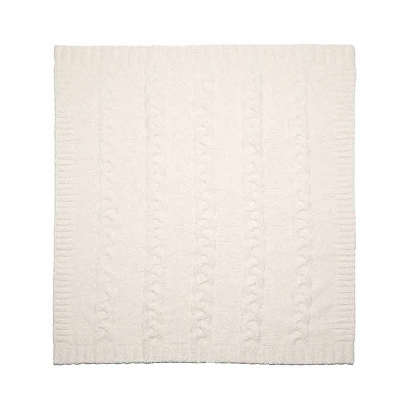 Barefoot Dreams CozyChic Heathered Cable Baby Blanket, Heathered Pink
