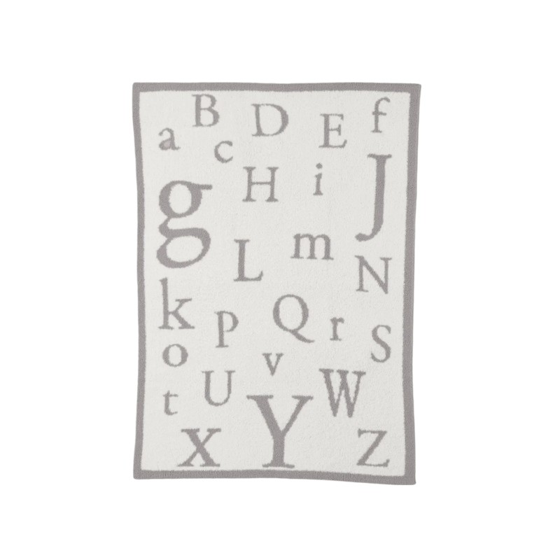 Barefoot Dreams Cozychic ABC Baby Throw, Oyster and Cream