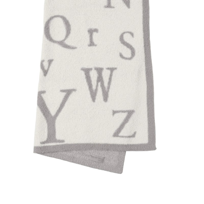 Barefoot Dreams Cozychic ABC Baby Throw, Oyster and Cream