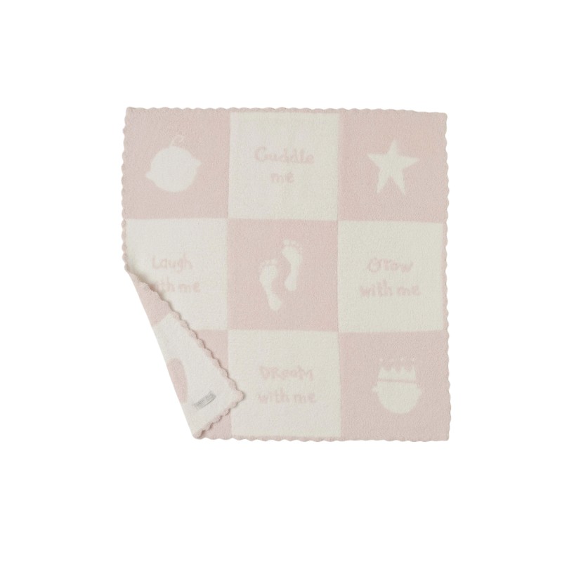 Barefoot Dreams Cozychic Receiving Baby Blanket, Cuddle Pink and Pearl