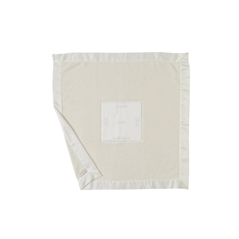 Barefoot Dreams Cozychic Receiving Baby Blanket, Cream Satin Trim