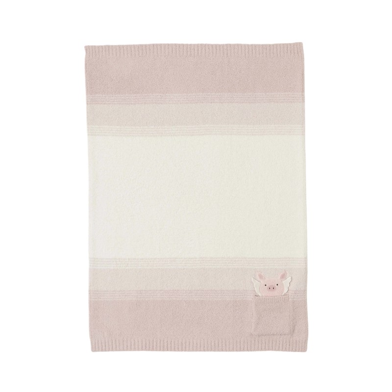 Barefoot Dreams Cozychic Flying Pig Stroller Baby Blanket, Cream