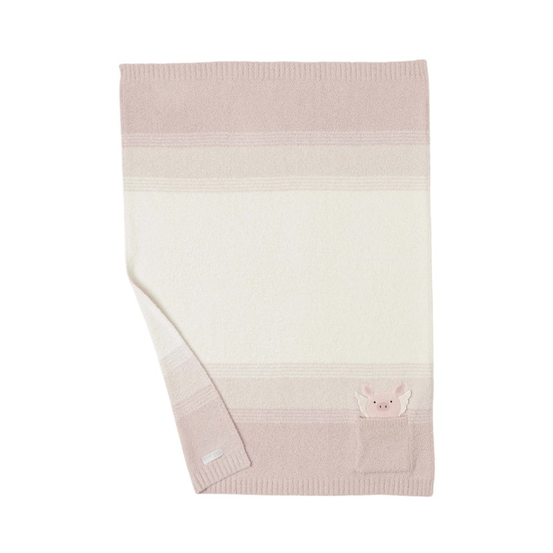 Barefoot Dreams Cozychic Flying Pig Stroller Baby Blanket, Cream