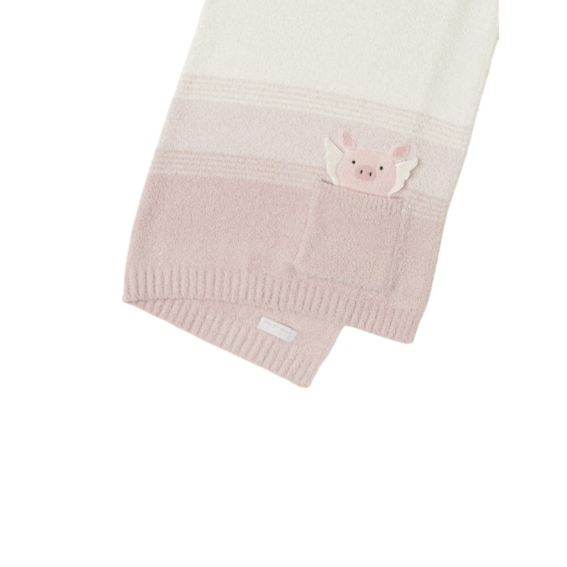 Barefoot Dreams Cozychic Flying Pig Stroller Baby Blanket, Cream