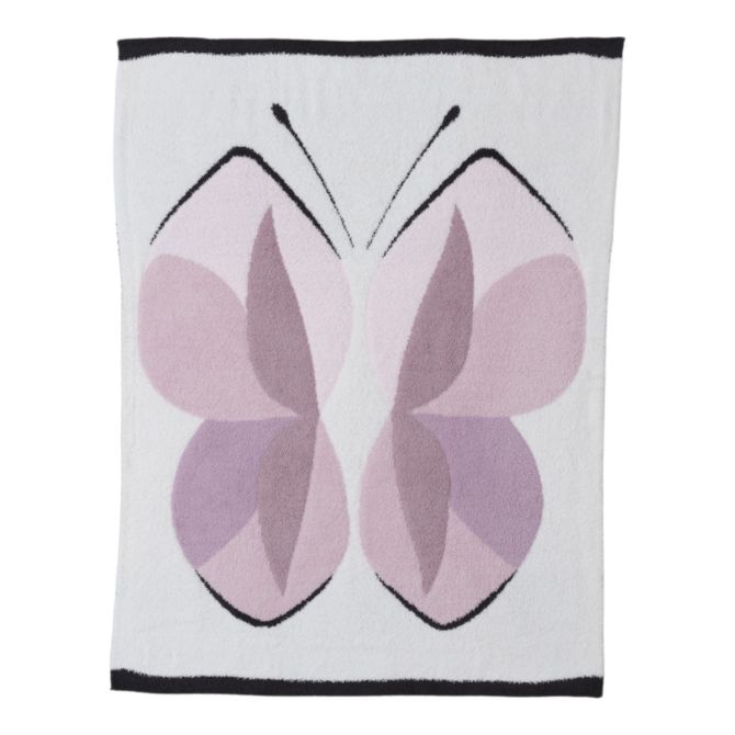 Barefoot Dreams CozyChic Abstract Butterfly Stroller Blanket, Petal Multicolor