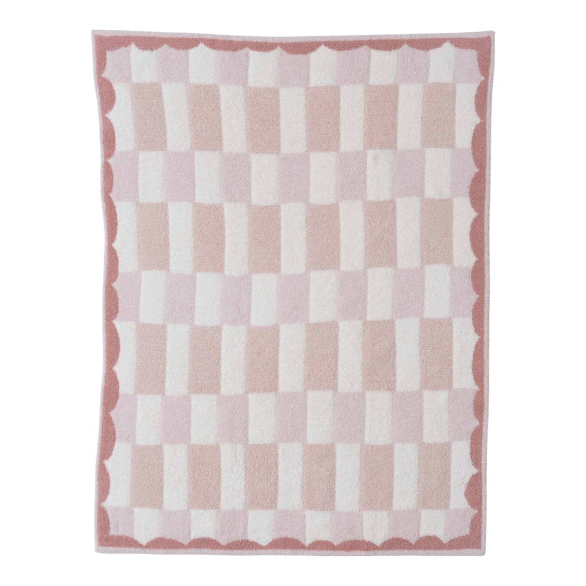 Barefoot Dreams CozyChic Scalloped Checked Stroller Blanket
