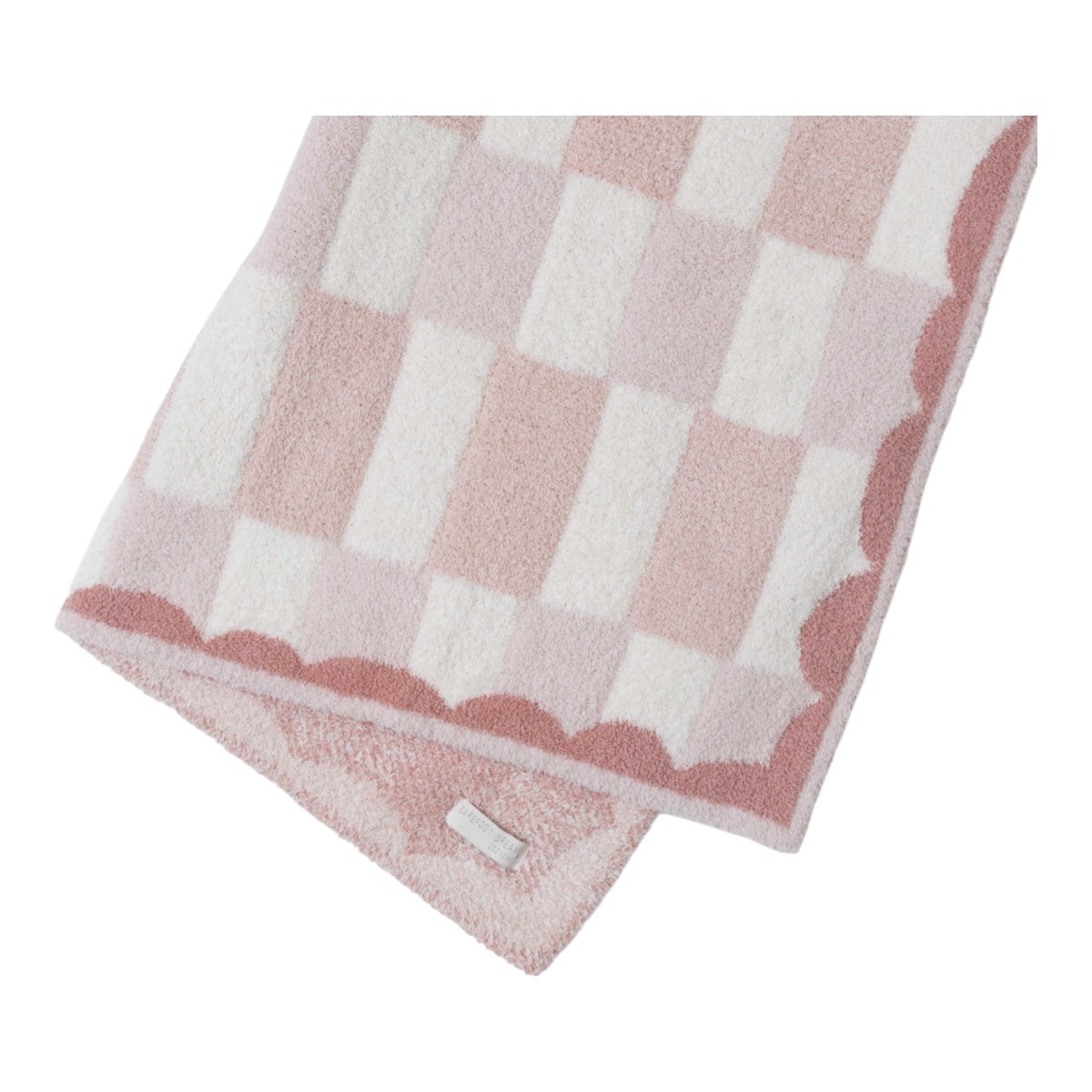 Barefoot Dreams CozyChic Scalloped Checked Stroller Blanket