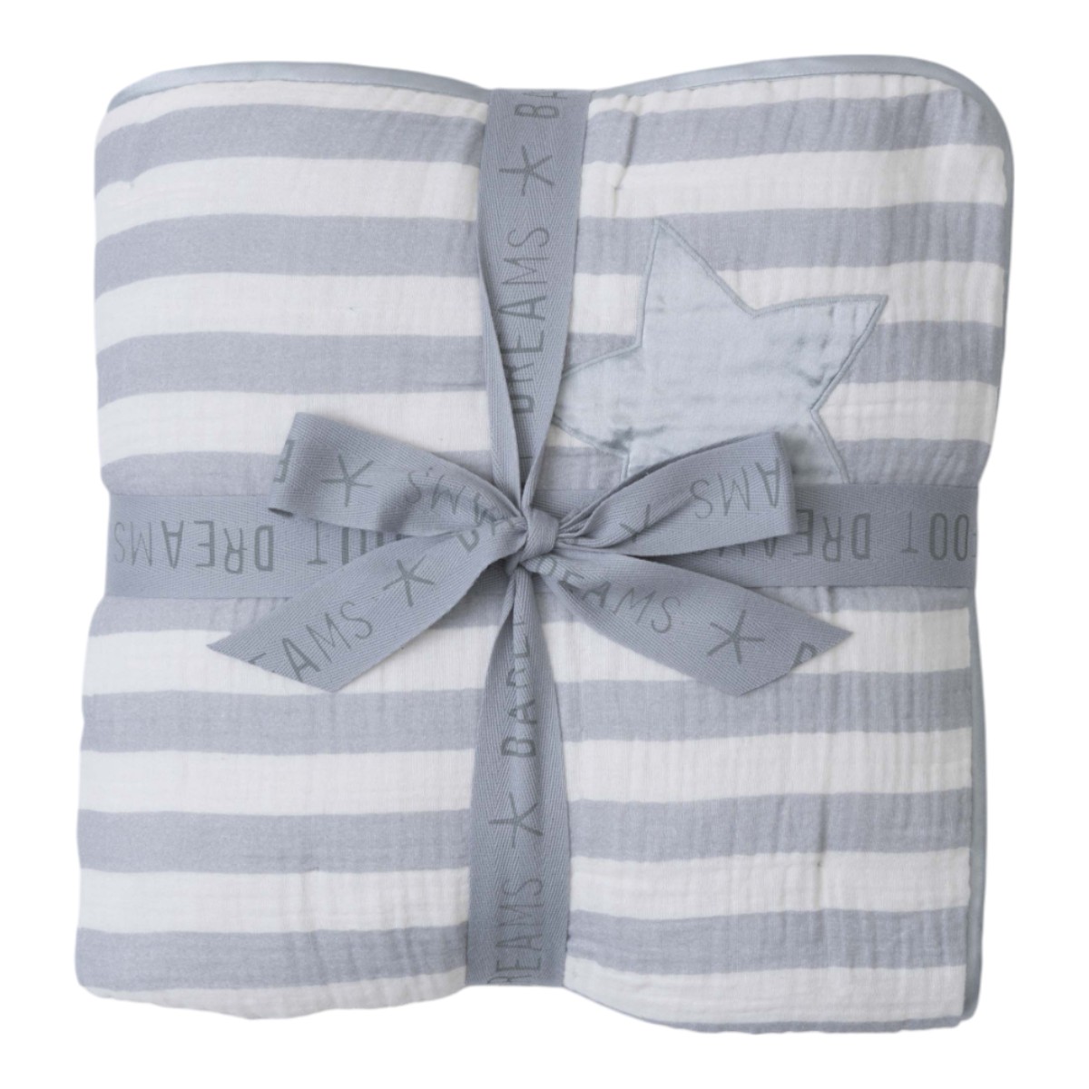 Barefoot Dreams Organic Cotton Double Cloth Stripe Toddler Quilt, Moonwater