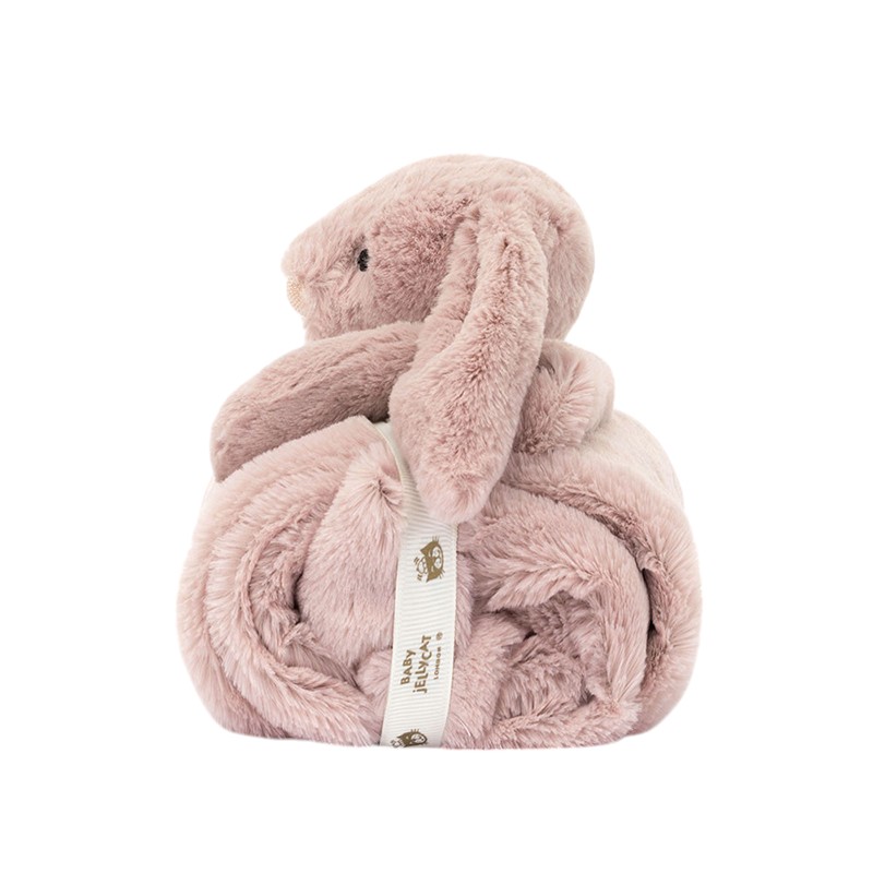Jellycat Bashful Luxe Bunny Rosa Blankie, White